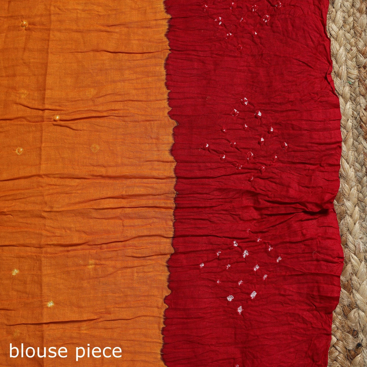 Kutch tie-dye cotton bandhani saree with blouse piece 22