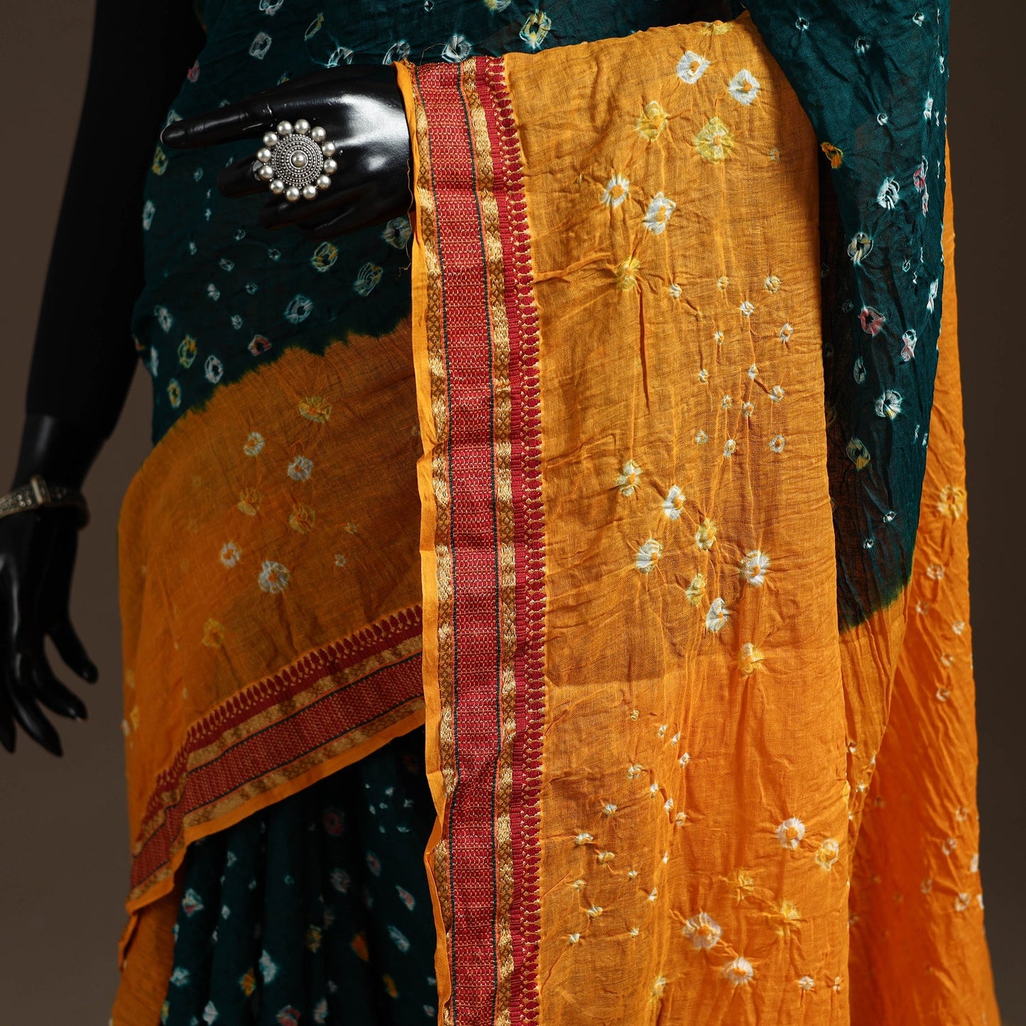 Kutch tie-dye cotton bandhani saree with blouse piece 36