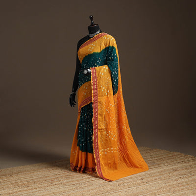 Kutch tie-dye cotton bandhani saree with blouse piece 36