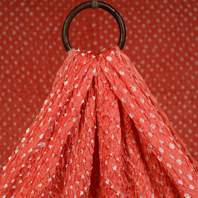 Orange - kutch tie-dye modal silk bandhani fabric 12