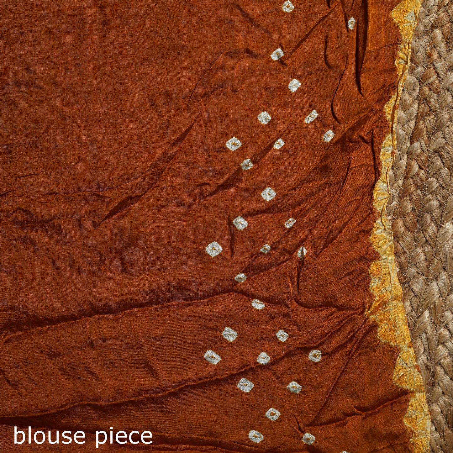 Orange - kutch tie-dye modal silk bandhani saree with zari