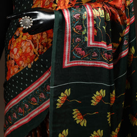 Orange - kutch tie-dye modal silk pichwai printing bandhani