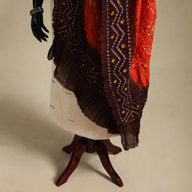 Orange - kutch tie-dye mul cotton bandhani dupatta 88