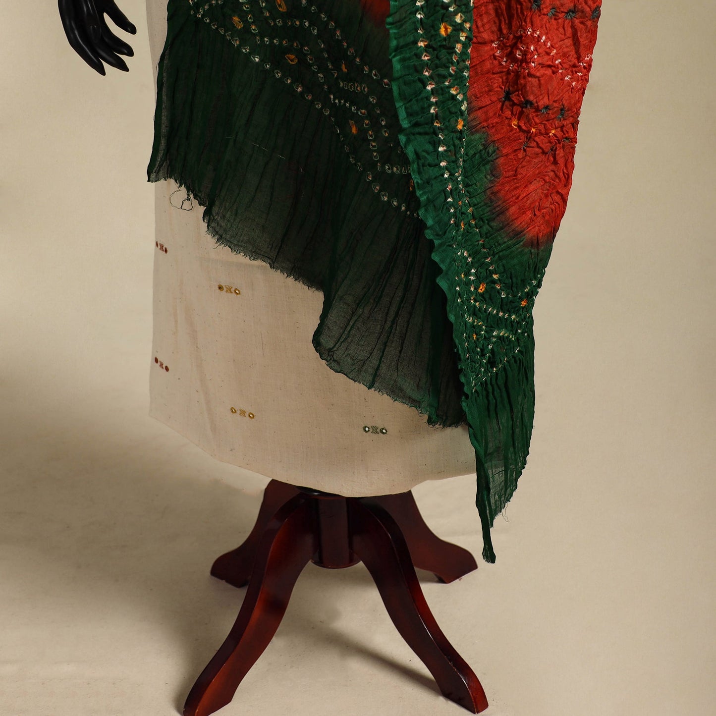 Orange - kutch tie-dye mul cotton bandhani dupatta 91