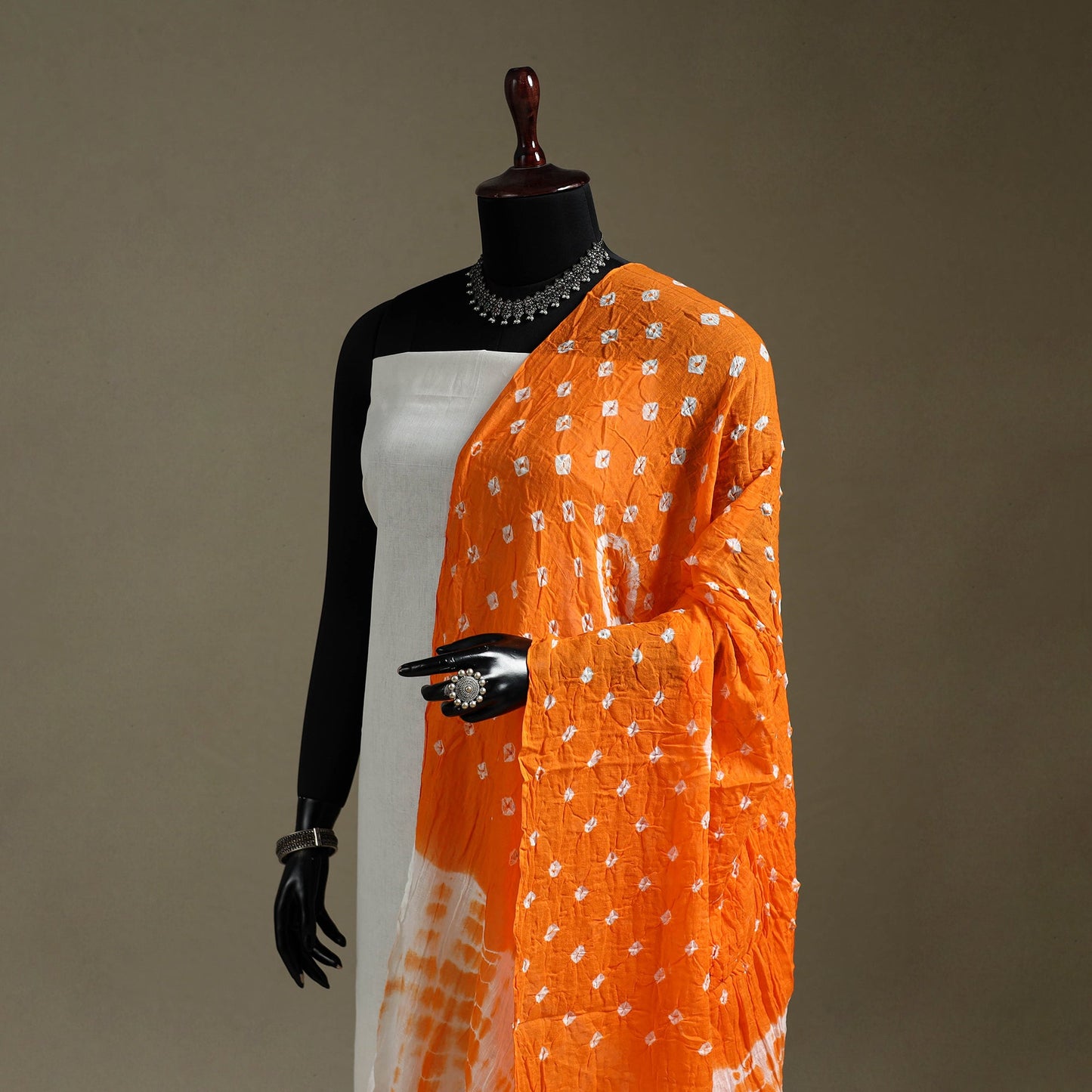 Kutch tie-dye mul cotton shibori bandhani dupatta 41