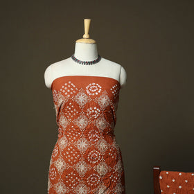 Kutch tie-dye satin cotton bandhani 3pc unstitched dress