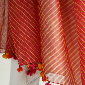 Leheriya Tie-Dye Kota Doria Cotton Dupatta with Tassels 71 Online at iTokri.com