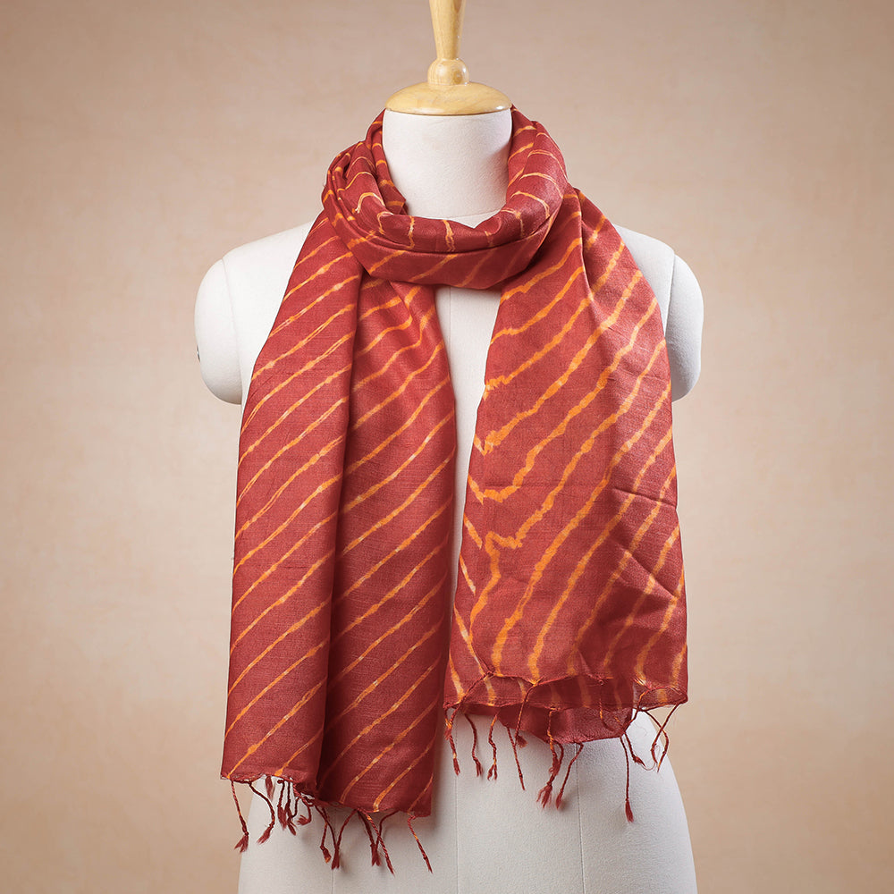 Multicolor - Handloom Chanderi Silk Mothra Tie-Dye Leheriya Fabric 07