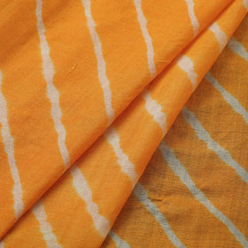 Orange Leheriya Tie-Dye Tussar Silk Handloom Fabric