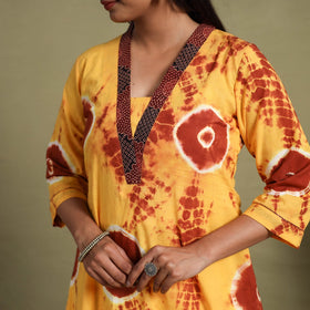 A-Line Tie & Dye Cotton Shibori Kurta for Women