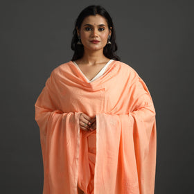Orange - lucknow chikankari hand embroidery cotton dupatta
