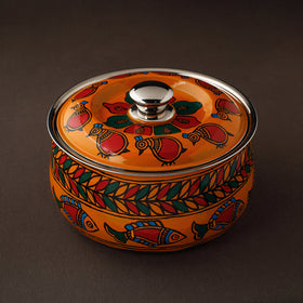  Madhubani Handpainted Stainless Steel Casserole 