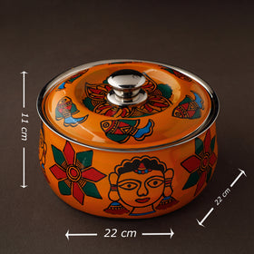  Madhubani Handpainted Stainless Steel Casserole 