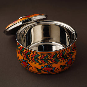  Madhubani Handpainted Stainless Steel Casserole 