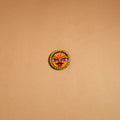 Orange - madhubani handpainted wooden fridge magnet 31
