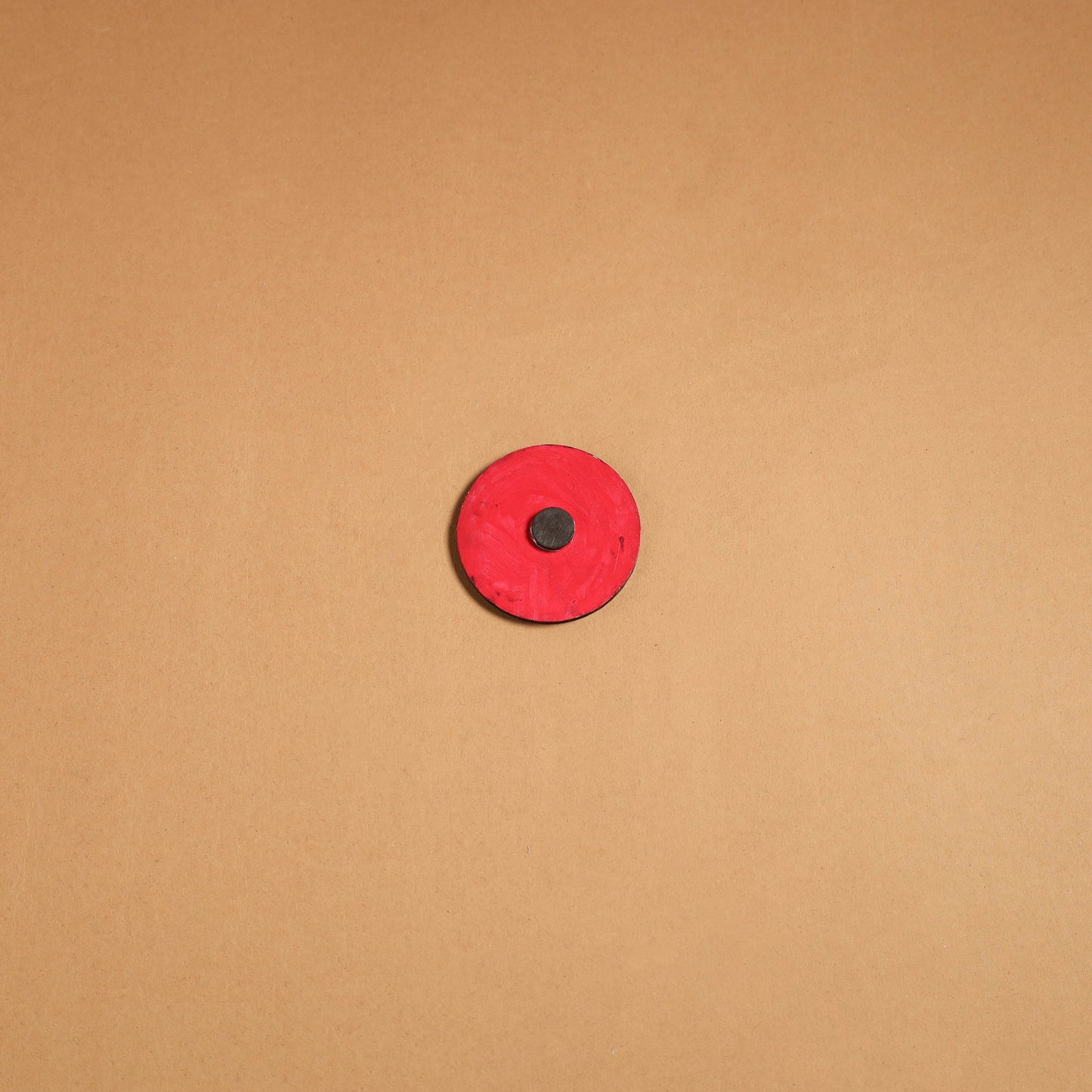 Orange - madhubani handpainted wooden fridge magnet 31