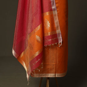 Maheshwari silk tissue zari handloom 2pc unstitched dress