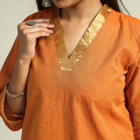 Buy Mangalagiri Handloom Cotton Kurta with Palazzo & Dupatta Set Online at iTokri.com