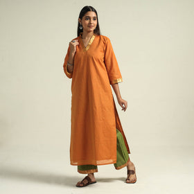 Buy Mangalagiri Handloom Cotton Kurta with Palazzo & Dupatta Set Online at iTokri.com