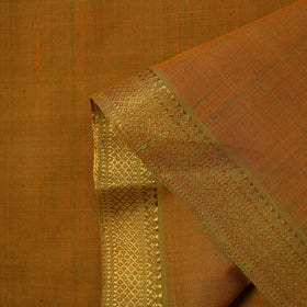 Orange Mangalagiri Cotton Fabric with Zari Border 