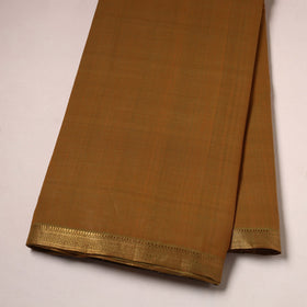 Orange Mangalagiri Cotton Fabric with Zari Border 