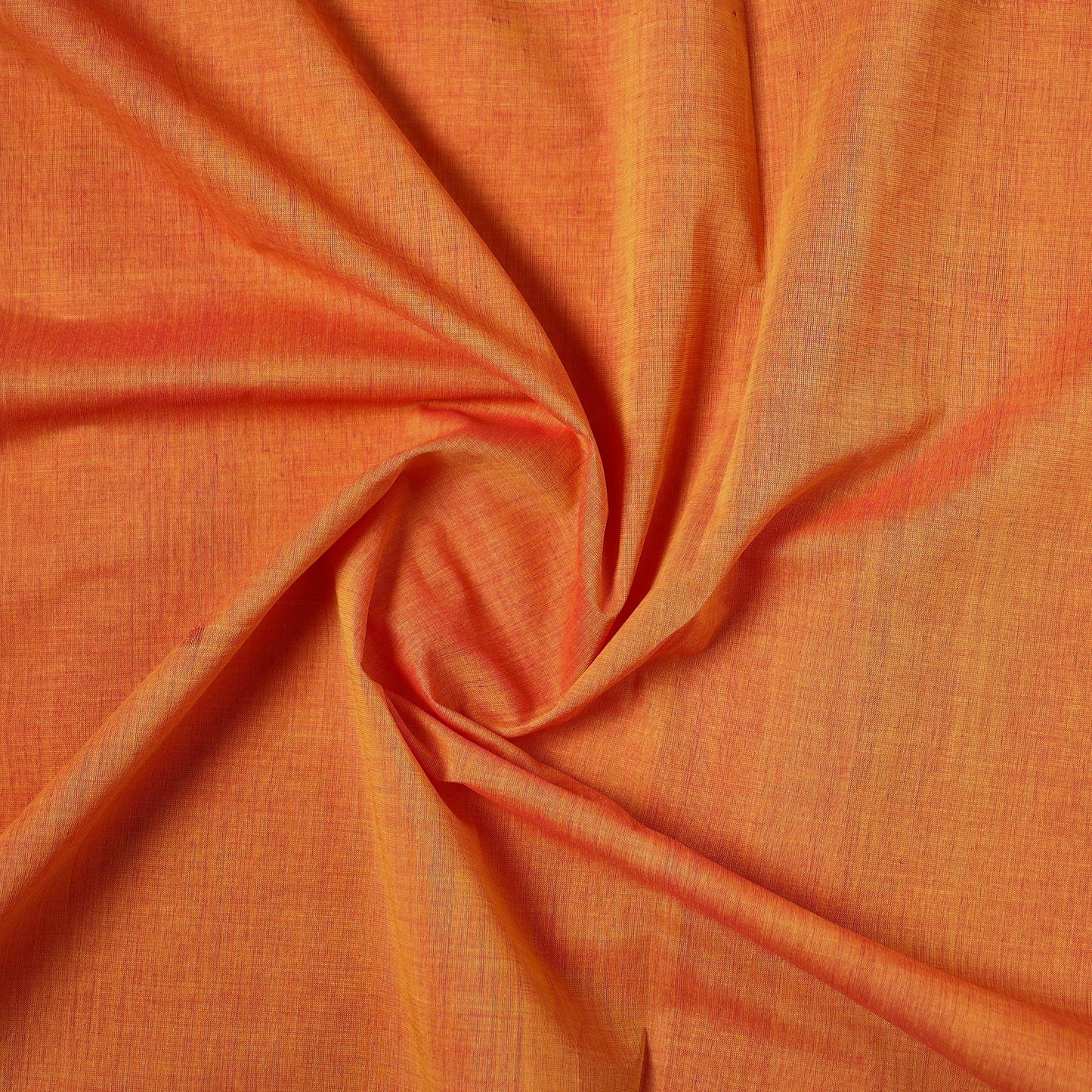 Orange Mangalagiri Cotton Fabric with Zari Border 