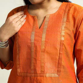 Orange - mangalagiri handloom cotton straight kurta