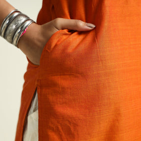 Orange - mangalagiri handloom cotton straight kurta