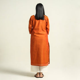 Orange - mangalagiri handloom cotton straight kurta