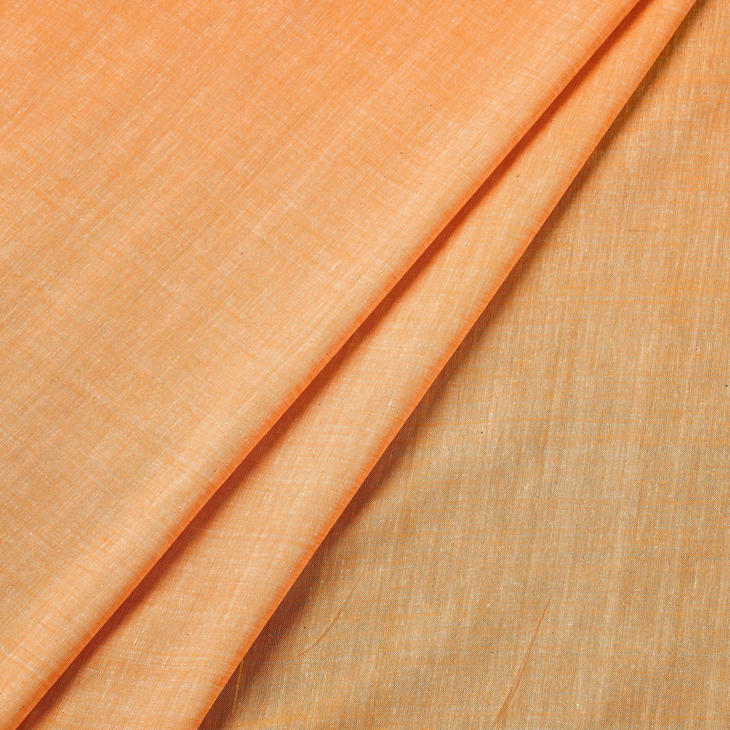  Orange Mangalagiri Plain Handloom Cotton Fabric 