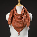Orange Maniabandha Ikat Handloom Cotton Scarf 