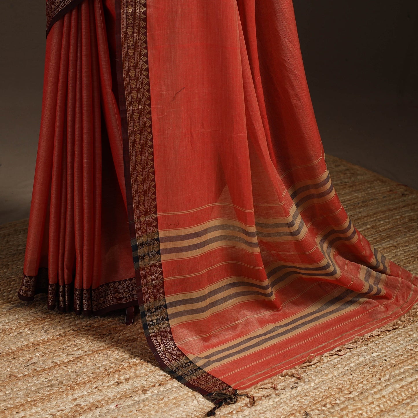 Mercerised cotton dharwad saree with thread border 01