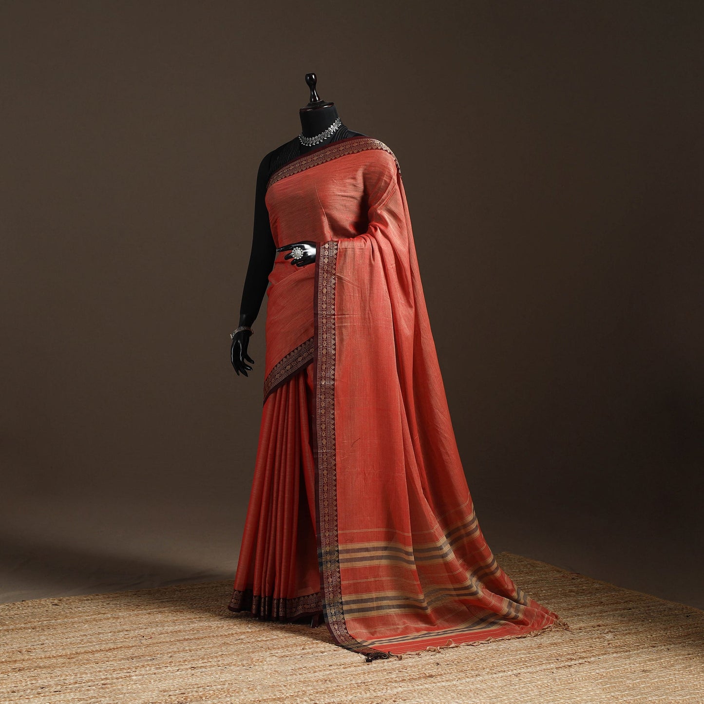 Mercerised cotton dharwad saree with thread border 01