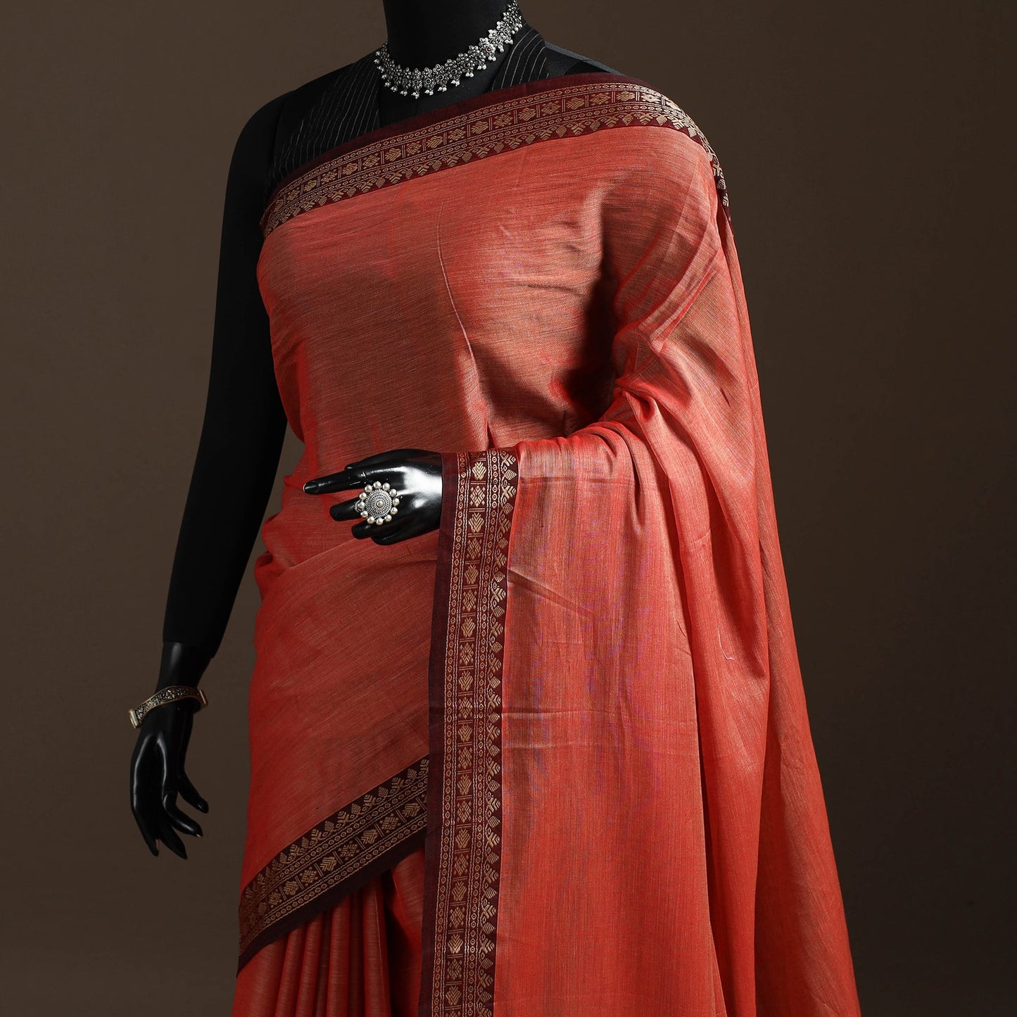 Mercerised cotton dharwad saree with thread border 01