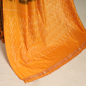 Orange - mercerised cotton handloom pochampally ikat saree