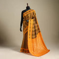 Orange - mercerised cotton handloom pochampally ikat saree