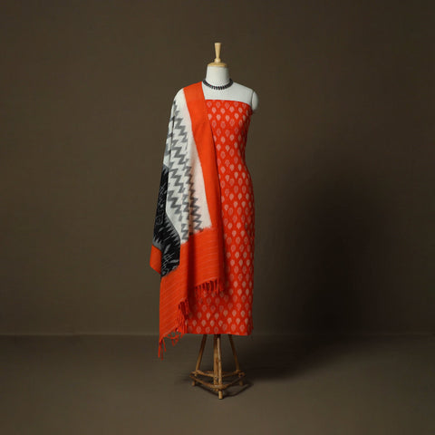 Handloom mercerised cotton pochampally ikat 2pc unstitched