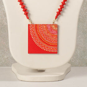Buy Miniature Hand-painted Wooden Necklace With Beads Online at iTokri.com