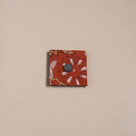 Orange - mirror work handmade fabart jute magnet 23