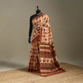 Orange - mul cotton bagru saree 06 - handcrafted