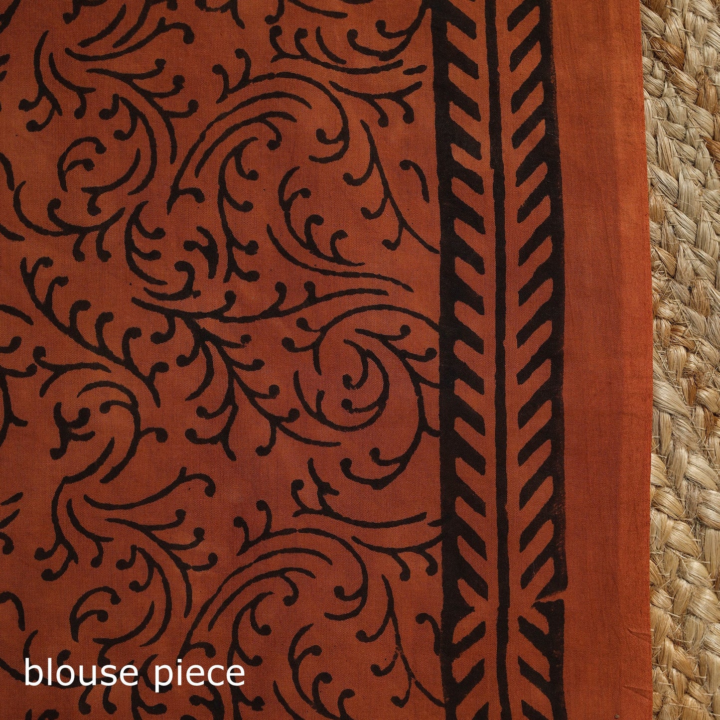 Orange - mul cotton bagru saree 06 - handcrafted