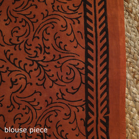 Orange - mul cotton bagru saree 06 - handcrafted