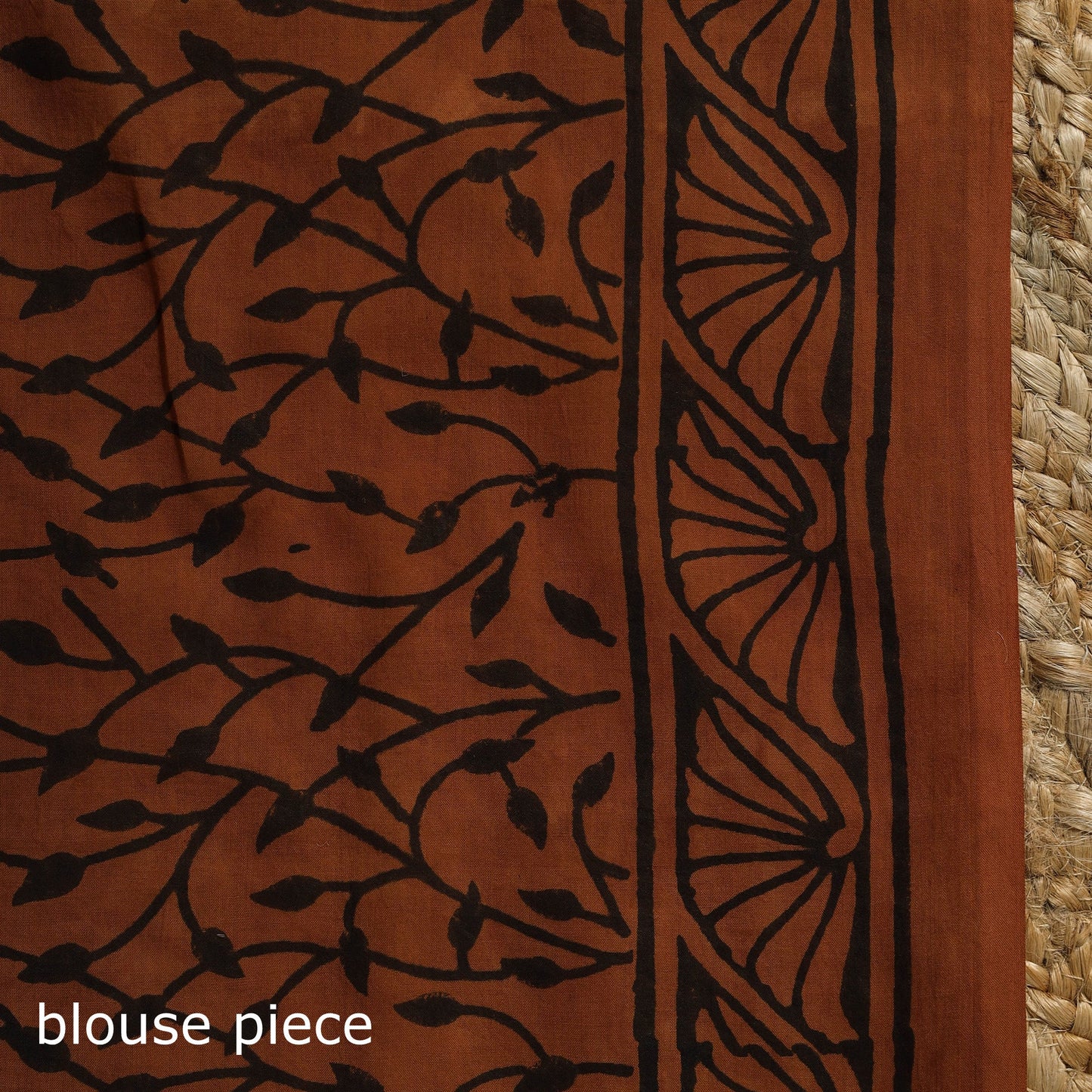 Orange - mul cotton bagru saree 08 - handcrafted