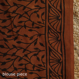 Orange - mul cotton bagru saree 08 - handcrafted