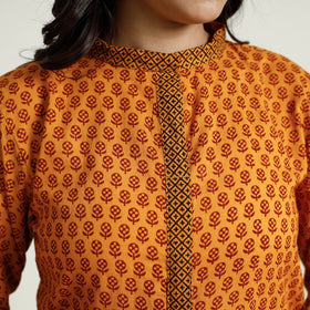 Buy Block Print Mul Cotton Straight Bagh Kurta For Women