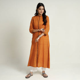 Buy Block Print Mul Cotton Straight Bagh Kurta For Women