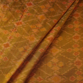 Orange - Multicolor - Handloom Raw Silk Pochampally Ika Fabric 10