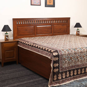 Orange - multicolor - pedana kalamkari cotton double bed