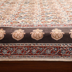 Orange - multicolor - pedana kalamkari cotton double bed