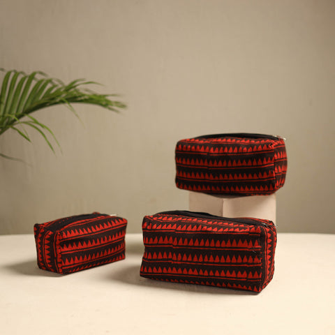  Orange Multipurpose Handmade Toiletry Bags (Set of 3) 